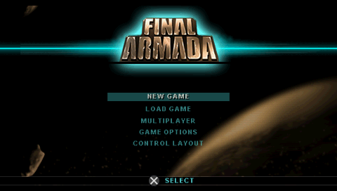 Final Armada title screen for PSP